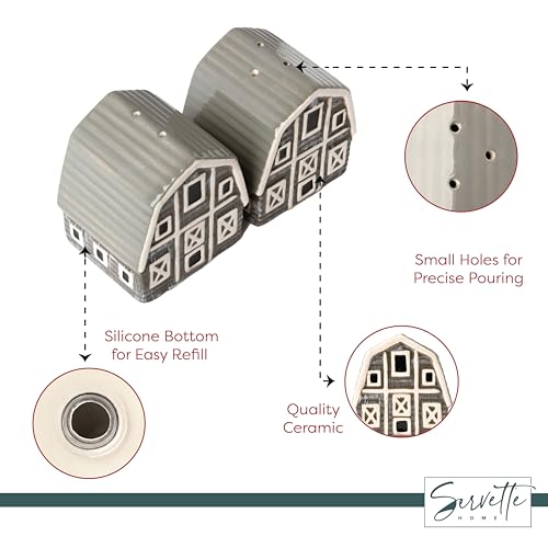 Salt Pepper Shakers Animals (Grey Barn) - color: Grey Barn