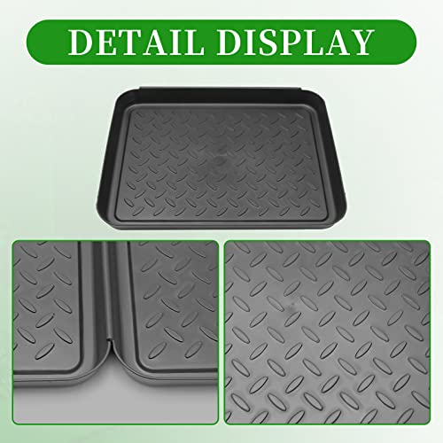 Anxingo 3 Pack (13.75 x 10.58 inches) Home Boot Tray Black Shoe Border Mat Heavy Duty Floor for Indoor Outdoor Pet Feeding Mat Rubber Shoe Mat-Trash Can Mat-Water Cooler Mat-Wet Shoe Mats