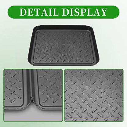 Anxingo 3 Pack (13.75 x 10.58 inches) Home Boot Tray Black Shoe Border Mat Heavy Duty Floor for Indoor Outdoor Pet Feeding Mat Rubber Shoe Mat-Trash Can Mat-Water Cooler Mat-Wet Shoe Mats