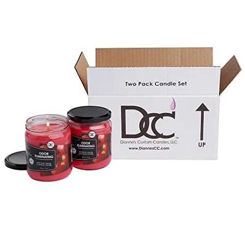 McIntosh Apple 2 Pack Odor Eliminating Highly Fragranced Candle - Eliminates 95% of Pet, Smoke, Food, and Other Smells Quickly - Up to 80 Hour Burn time - 12 Ounce Premium Soy Blend - color: Mcintosh Apple 2 Pack