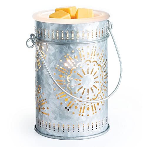 Candle Warmers ETC. Illumination Fragrance Warmer- Light-Up Warmer for Warming Scented Candle Wax Melts and Tarts or to Freshen Room, Silver Galvanized Tin - size: Galvanized Tin