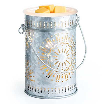 Candle Warmers ETC. Illumination Fragrance Warmer- Light-Up Warmer for Warming Scented Candle Wax Melts and Tarts or to Freshen Room, Silver Galvanized Tin - size: Galvanized Tin
