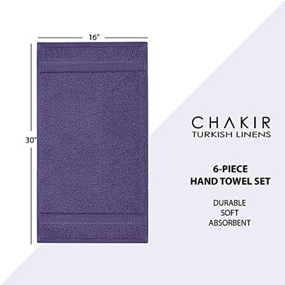 Chakir Turkish Linens | Hotel & Spa Quality 100% Cotton Premium Turkish Towels | Soft & Absorbent (6-Piece Hand Towels, Plum) - color: Plum