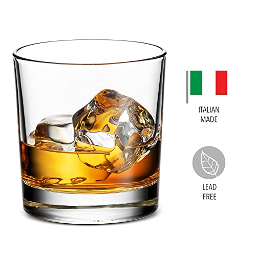 Godinger Old Fashioned Whiskey Glasses, Italian Made Drinking Glasses, Glass Cups, Whiskey Gifts - Set of 4 - style: Short Glasses