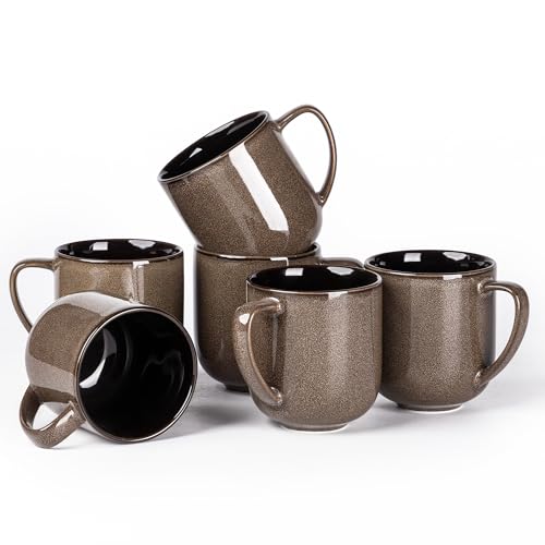 LERATIO Ceramic Coffee Mugs Set of 6,12oz Handmade Coffee Mugs Set | Large Handle for Cappuccino/Latte/Tea/Hot Cocoa,Oven &Dishwasher & Microwave Safe - color: reactive glaze-5