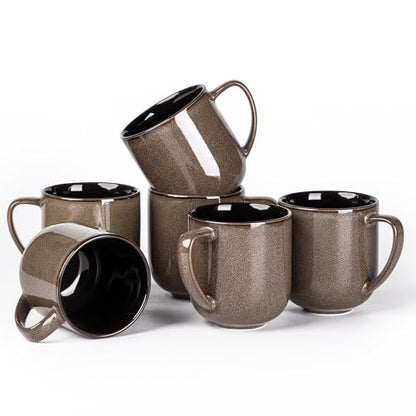 LERATIO Ceramic Coffee Mugs Set of 6,12oz Handmade Coffee Mugs Set | Large Handle for Cappuccino/Latte/Tea/Hot Cocoa,Oven &Dishwasher & Microwave Safe - color: reactive glaze-5