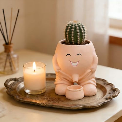 Funny Smiley Face Planter, Whimsical Flower Pot with Drainage Spout, Cute Succulent Planter for Indoor and Outdoor，Mother's Day Unique Gift for Plant Lovers