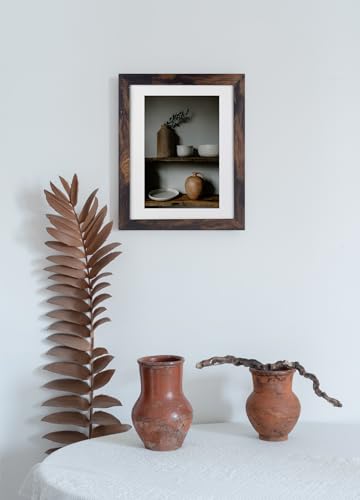 brown 11x14 Picture Frame set of 3,Display 11x14 without Mat or 8x10 with Mat，Wall Gallery Photo Frames - color: Brown, size: 11x14 inches 3P