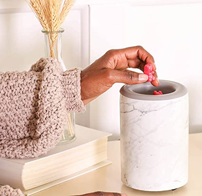 Happy Wax Mod Wax Melt Warmer with 3, 6, and 9 Hour Timer for Scented Wax Melts, Tarts & Cubes - Electric, Ceramic Wax Melter with Removable No Mess Silicone Wax Dish, Marble Color - color: Marble