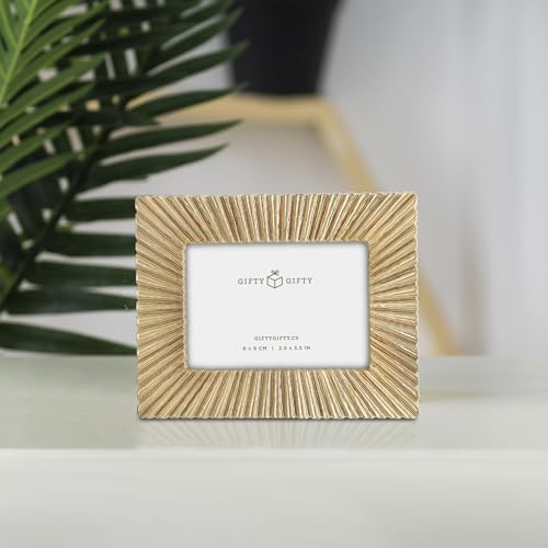 Classic Gold 1920s Mini Frame Set/Set of 3/2.5x2.5 & 2.5x3.5 In | For Tabletop Display | Perfect for Home Decor, Wedding, Graduation, Or Milestone Photos