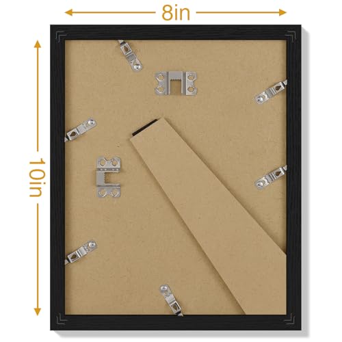 Vittanly 8x10 Picture Frames Set of 12, Wall & Tabletop, Black&Brown&White | Display Pictures 5x7 with Mat or 8x10 without Mat, Small Photo Frames, Engineered Wood with Shatter Resistant Plexiglass - color: Black&Brown&White, size: 8x10