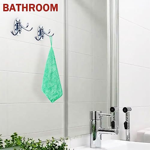 2PCS Swivel Wall Hooks - 3 Swing Arm Coat Hook Hanger for Bathroom, Kitchen, Garage - Wall Mounted Brushed Nickel - style: Silver Oval