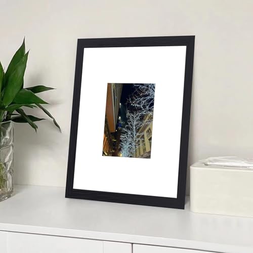 16x20 Picture Frame Set of 3, Display Pictures 8x10 with Mat or 16 x 20 Without, Wall Gallery Poster Frames, Black - color: black-13