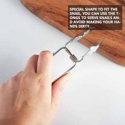 Ipetboom 4 Pack Escargot Tongs Stainless Steel Snail Tong Food Serving Clip Clamp Ergonomic Curved Handle Heat Resistant for Dining Party Buffet 12.59 X 3.93 X 3.14 in - color: 4pcs
