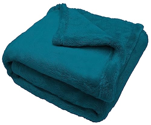 Comfort Lab Plush Flannel Throw Blanket - Soft, Lightweight, Giftable Fleece Blanket for Couch, Bed & Home Decor - Anti Pilling and Non Shedding Fleece Couch Throw - Throw (50" x 60") - Teal - color: Teal, size: Throw (50" x 60")