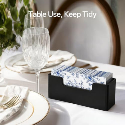 HBlife Acrylic Guest Towel, Paper Napkin Holder for Bathroom - Black Waterproof Vertical Stand, Disposable Paper Hand Towel Dispenser, Modern Table Tray for Kitchen, Home, Hotel, Office - color: Black Guest Towel Holder
