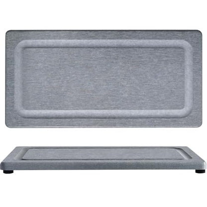 2 PCS Water Absorbing Stone Trays for Bathroom Sink Fast Drying Coasters | 9.5" x 4.7", Vanity Tray, Diatomaceous Earth Mat, Hand Soap Holder with Anti-Skid Feet, Kitchen Counter, Sink Caddy Organizer - color: 9.45" X 4.72" Grey