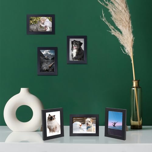 WHEATHUSK Set of 36 Picture Frame Bulk 4x6 Photo Picture Frames Gallery Wall Photo Frames Simple Black Picture Frames for Wall or Tabletop Display Photos, Paintings, Artwork