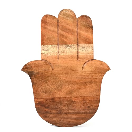 Sophia Art 100% Acacia Wooden Chopping Board, Butcher Block for Vegetables, Cafe and Restaurant, Serving Board,Charcuterie Board Cutting Board, Brown (Hasma Hand Board, 10"L x 13"W) - color: Hasma Hand Board, 10"L x 13"W