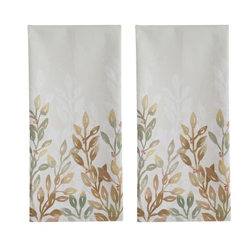 Park Designs Pyracantha Dishtowel Set of 2, Floral | 18" x 28" | Cotton | Botanical Floral Print | Fall Kitchen Decor - color: Pyracantha Dishtowel Set of 2