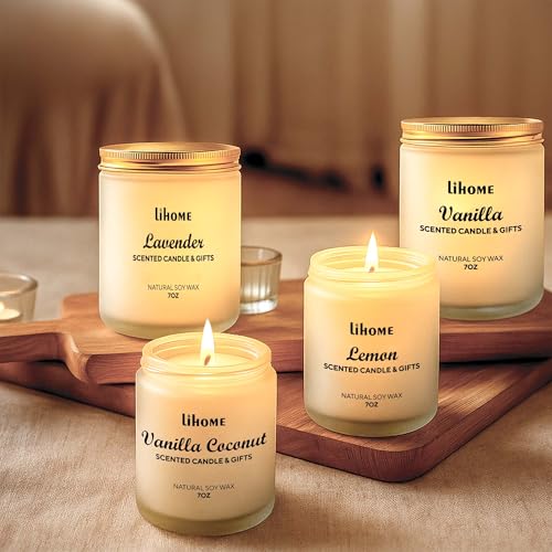 Candles Gifts for Women - Scented Candles, Natural Soy Wax Candles for Home Scented Perfect for Christmas, Birthday, Mother's Day, Vanilla Candle - size: White(7oz)