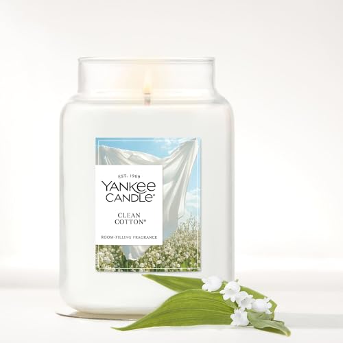 Yankee Candle Clean Cotton Scented Candle, 22oz Large Jar with up to 150 Hour Burn Time, Giftable, Birthdays - color: Clean Cotton, size: 22 oz