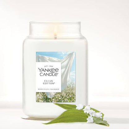 Yankee Candle Clean Cotton Scented Candle, 22oz Large Jar with up to 150 Hour Burn Time, Giftable, Birthdays - color: Clean Cotton, size: 22 oz