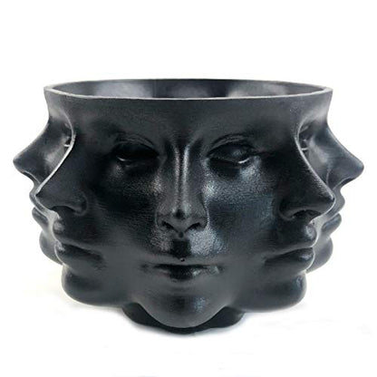 Resin Multi-Face Head Planter, Indoor Succulent Decor | Multi-face design, sturdy & durable. Succulent & cactus container, creative home accent, unique gift choice.