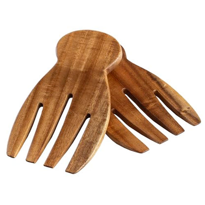 TB Home Salad Hands – Acacia Wood Salad Serving Utensils for Tossing & Serving