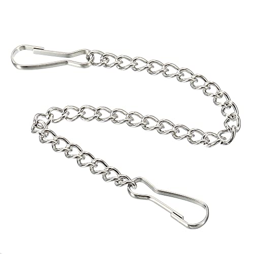 MECCANIXITY Hanging Chain with Snap Clips 7.87 Inch Garden Plant Hangers for Signboard Chalkboard Basket Lantern Wind Chime, Stainless Steel Pack of 4 - size: 7.87 Inch