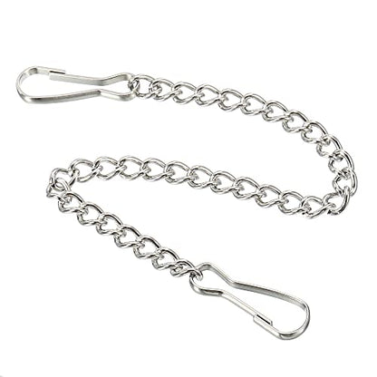 MECCANIXITY Hanging Chain with Snap Clips 7.87 Inch Garden Plant Hangers for Signboard Chalkboard Basket Lantern Wind Chime, Stainless Steel Pack of 4 - size: 7.87 Inch