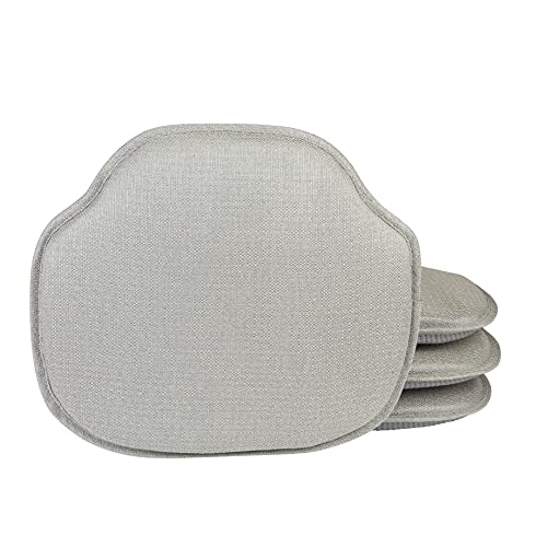 Klear Vu Gripper Omega Non-Slip Windsor Chair Cushions with Skid-Proof Seat Pad for Dining Room, Kitchen, and Office Use, 16x15 Inches, 4 Count (Pack of 1), Gray - color: Gray, size: 4 Count (Pack of 1)