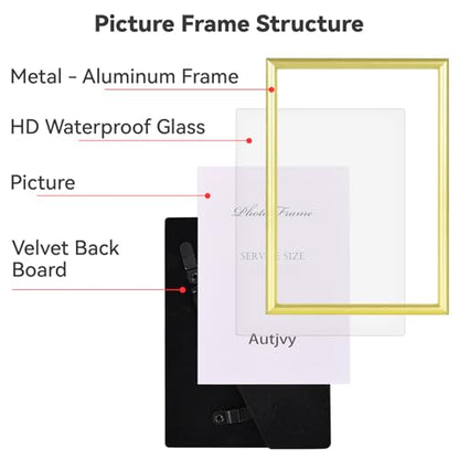3.5x5 Teal Gold Aluminum Picture Frame 2 Pack, HD Glass Wall & Tabletop - color: Gold-Bronze, size: 3.5x5
