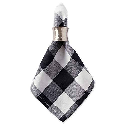 DII Buffalo Check Collection, Classic Farmhouse Cloth Napkin Set, 20x20, Black & White, 6 Piece - color: Black & White, size: 20" x 20" (Set of 6)