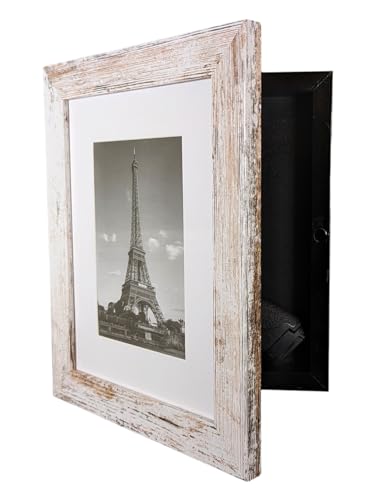 Concealment Picture Frame Hidden Gun - Secret Storage - Hidden Compartment - 8x10-5x7 - color: White
