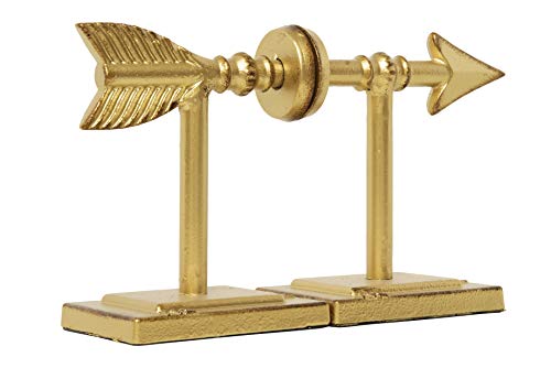 Creative Co-Op Decorative Cast Metal Arrow Bookends, Gold, Set of 2 - color: Gold