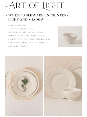 Dinnerware sets plates and bowls sets modern plates,Ceramic Dinnerware Sets,12 Pieces Porcelain Lightweight Plates,Scratch Resistant Dish Set (style - 16, 4 - Set (12pcs)) - color: style - 16