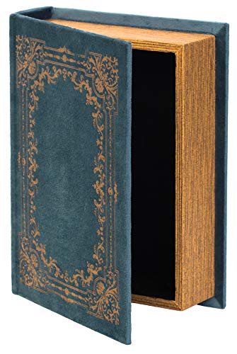 Vintiquewise Decorative Vintage Book Shaped Trinket Storage Box - Blue - color: Blue