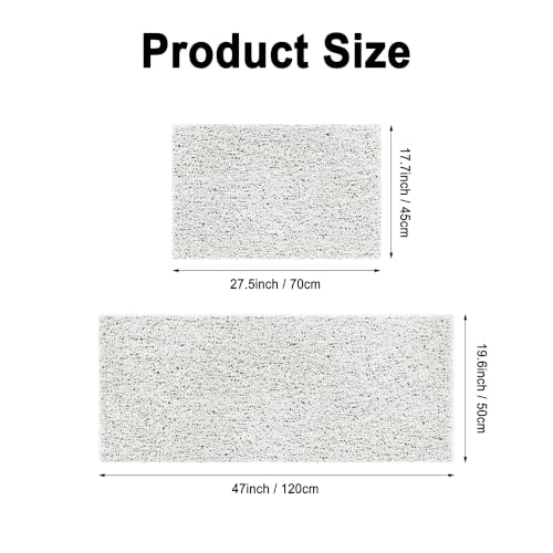 Non-Slip PVC Loofah Bath Mat, 17.7"x27.5"Inch Quick Dry Shower Mat, Soft White Bathroom Mat with Efficient Drainage, Machine Washable for Tub & Wet Areas - color: White, size: 27.5" x 17.7" (Rectangular)