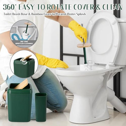 XLHOMO Bathroom Set 17PCS Bathroom Accessories with Trash Can 3PCS Lotion Soap Dispenser,Bathroom Accessories Set Green Bathroom Sets for Bathroom Decor - size: Bath Set, style: Dark Green