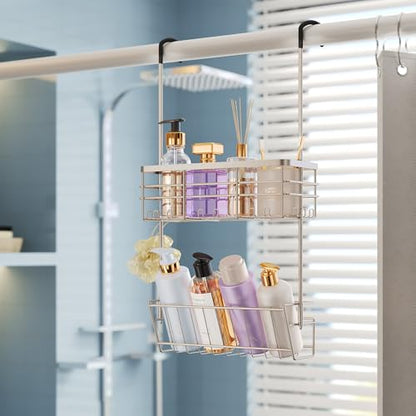 HapiRm Hanging Shower Caddy Organizer - No Drilling Shower Organizer with Inclined Shelf, Rustproof & Waterproof 304 Stainless Steel Bathroom Caddy - Brushed Nickel - color: Brushed Nickel-Inclined Shelf