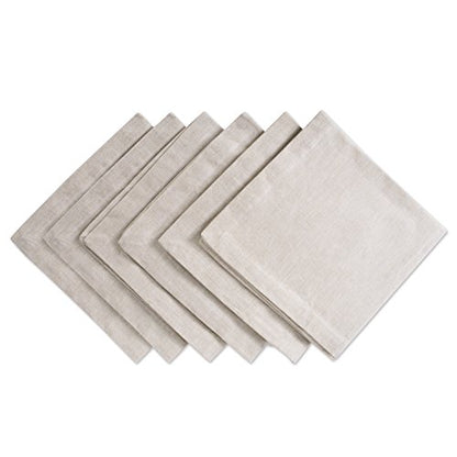 DII Chambray Kitchen, Tabletop Collection, Natural, Napkin Set - color: Natural, size: 20" x 20" (Set of 6)