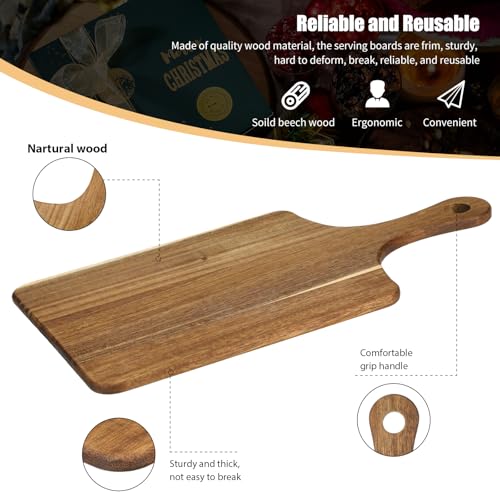Didaey 6 Pcs Cutting Board Bulk Kitchen Thicken Chopping Platter with Handles Wooden Charcuterie Serving Trays Blank Wood Boards for Engraving Wedding Housewarming(Acacia Wood,13 x 7 Inch) - size: 13 x 7 Inch
