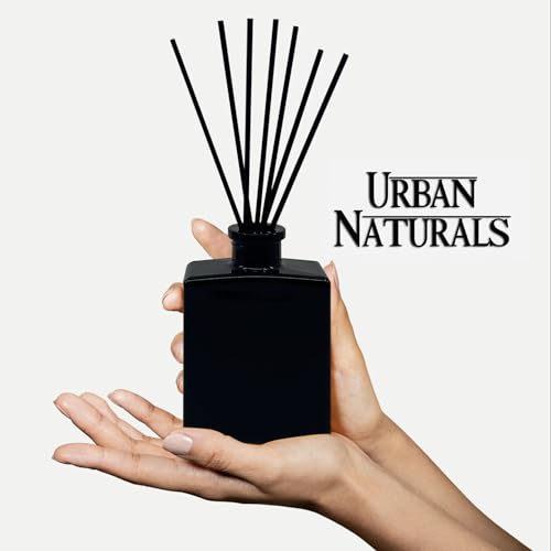 Reed Diffuser Set, Crisp Alpine Air - Bathroom Shelf Décor | Eucalyptus, Citrus, Vanilla, Pine & Balsam Notes, 5 ounce Sleek Black Rectangular Refillable Glass Bottle, Made in the USA - color: Crisp Alpine Air