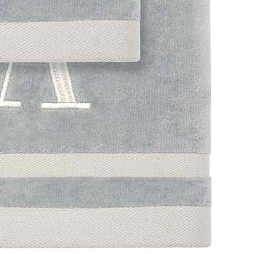 Avanti Linens - Towel Set, Soft & Absorbent Cotton, Embroidered Bathroom Decor, Set of 5 (Monogram Collection, Initial A) - style: A