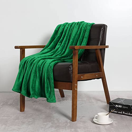 NANPIPER Fleece Blankets, Super Soft Flannel Fuzzy Blanket for Couch, Luxury Cozy Lightweight Microfiber Dog Blanket-Throw Size,Emerald Green - color: Emerald Green, size: Throw