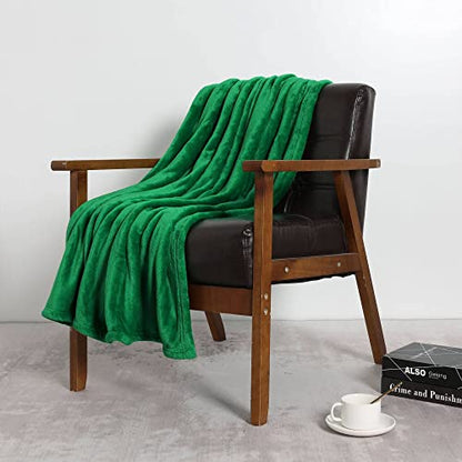 NANPIPER Fleece Blankets, Super Soft Flannel Fuzzy Blanket for Couch, Luxury Cozy Lightweight Microfiber Dog Blanket-Throw Size,Emerald Green - color: Emerald Green, size: Throw