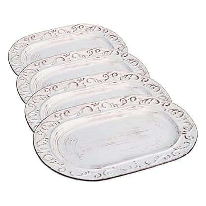 Pfaltzgraff Trellis Serving Platter, 13.75 inch, White (Pack of 4) - size: 13.75 inch (Pack of 4), style: Serving Platter