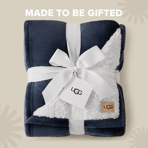 UGG Nita King Blanket, Reversible Plush Fleece, 110" x 90", Blue | Fits King & California King Beds, UGG Fluff Plush Face, Smooth UGG Fluff Reverse, OEKO-TEX Compliant, Warm & Cozy, Oversized - color: Blue, size: King/Cal King