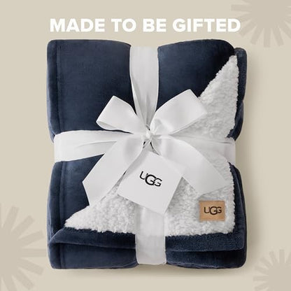 UGG Nita King Blanket, Reversible Plush Fleece, 110" x 90", Blue | Fits King & California King Beds, UGG Fluff Plush Face, Smooth UGG Fluff Reverse, OEKO-TEX Compliant, Warm & Cozy, Oversized - color: Blue, size: King/Cal King